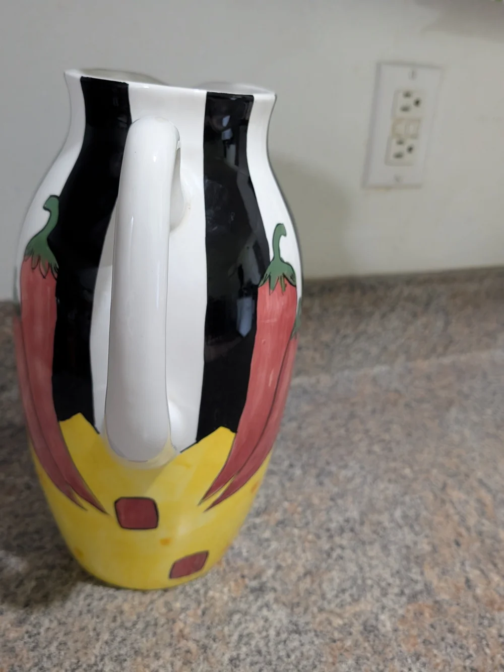 Cardinal inc. Vintage Hand-Painted Chili Pepper Ceramic Pitcher